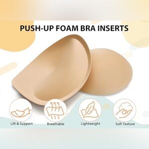 Two sets (4 total) push foam bra inserts